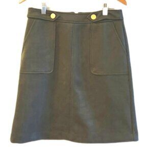 LOFT dark green faux suede short skirt